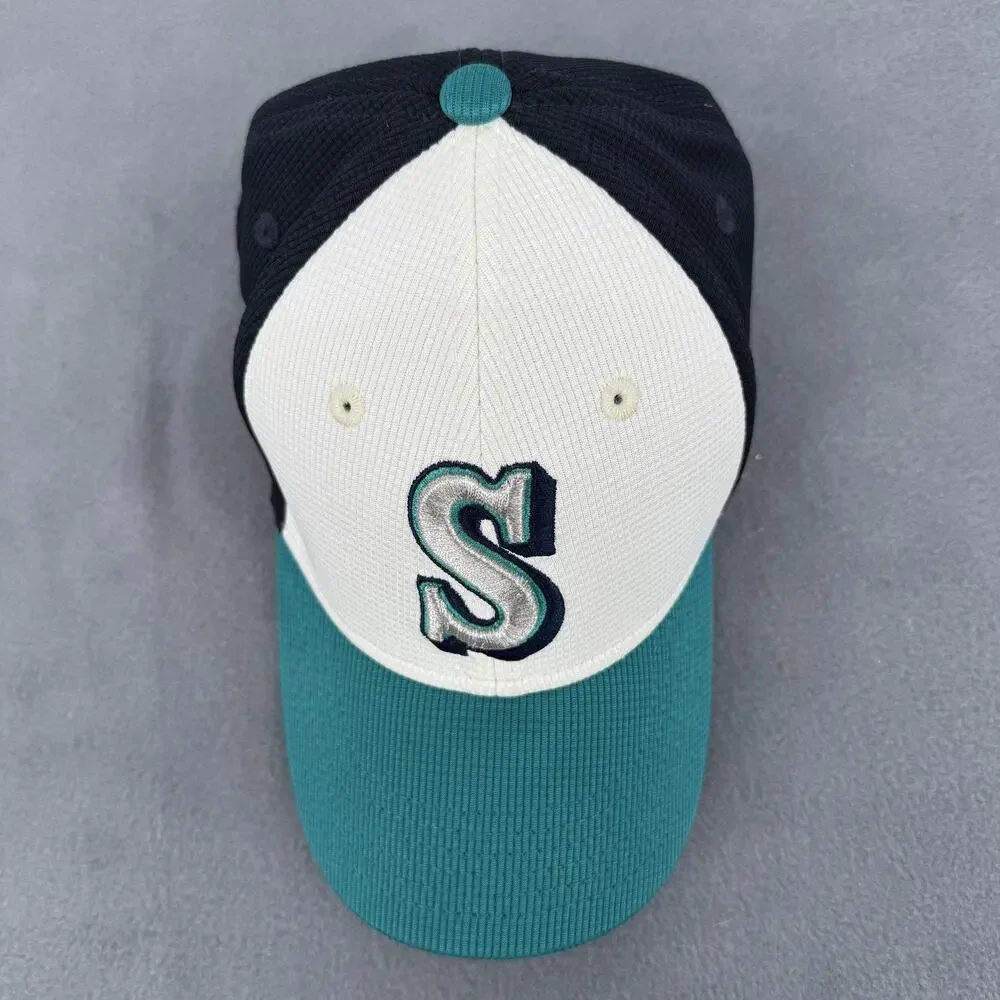 Seattle Mariners Hat Cap Stretch Fitted Youth Teal MLB Baseball 39THIRTY New Era